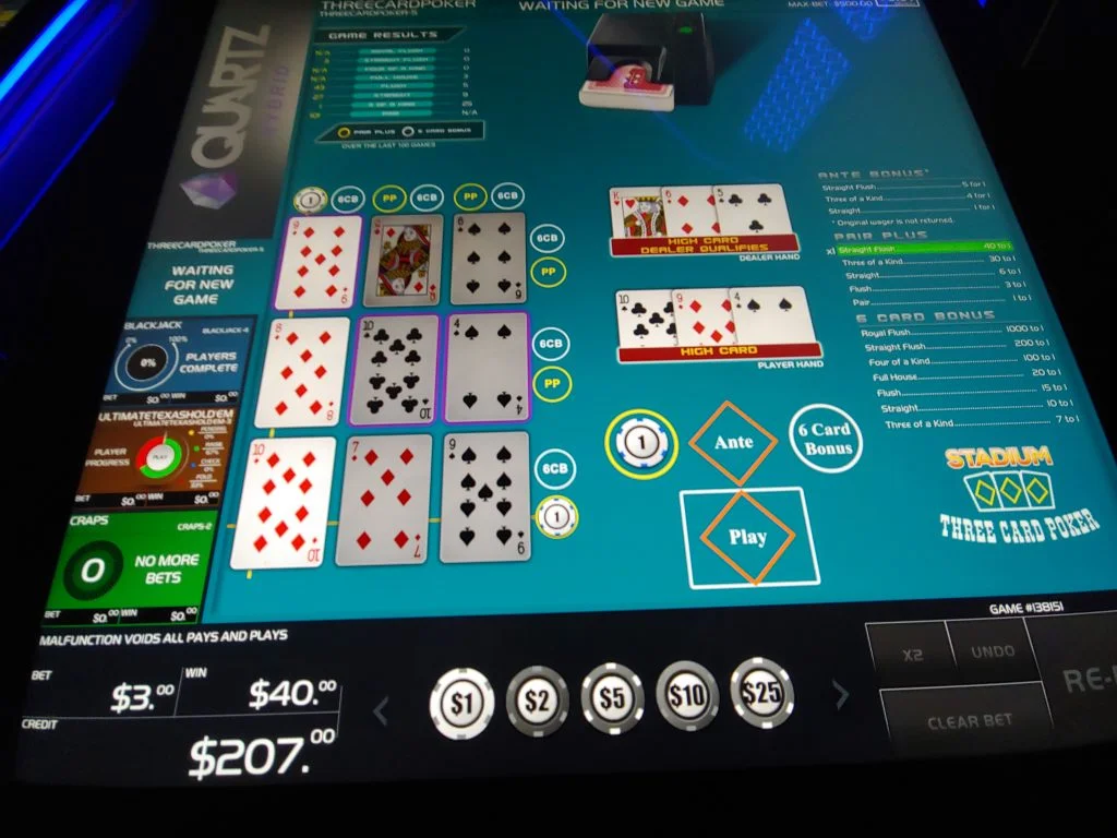 Video poker pay tables